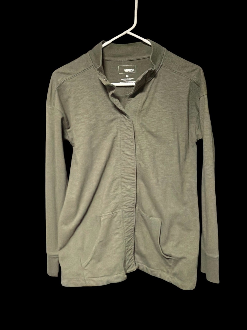 Sonoma Olive Green Sweatshirt Jacket M